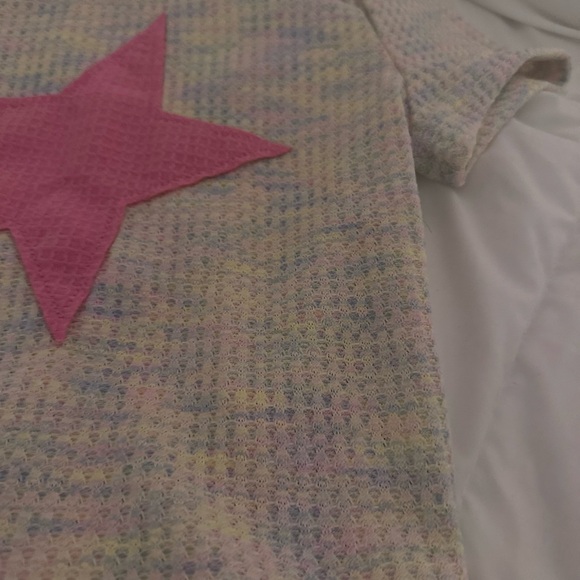 Star Patch Baby Tee- Pink & Multicolor - Picture 3 of 3